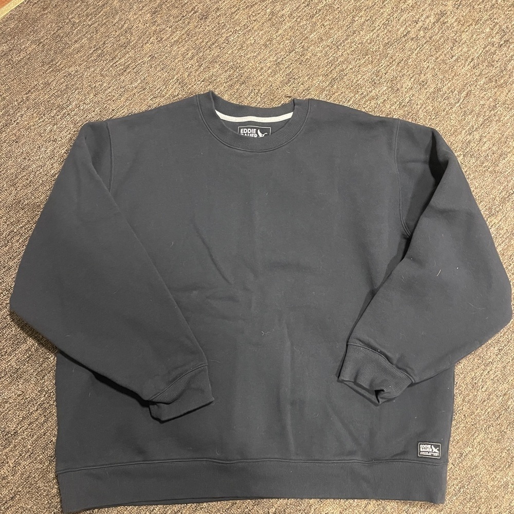 Eddie Bauer black men’s crewneck sweater size 2XL warm winter